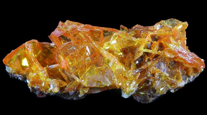 Bright Orange Wulfenite Crystal Cluster - Rowley Mine, AZ #49325